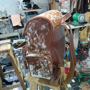 Mode main usiné cheveux sur fourrure cuir sac à dos élégant sculpture cuir sac à dos Style occidental sac à dos sac - Product Image 2