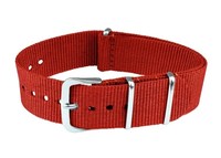 Montre connectée N107 rouge en nylon souple résistant à l'eau, réglable, respirante, légère, en acier inoxydable, confortable, unisexe, 14-22 mm