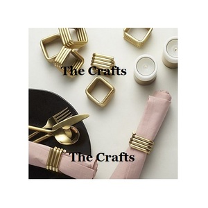 Set Of Four Hexagon Shape <b>Tissue</b> Rings In Aluminium Gold Color Napkin Rings For <b>Wedding</b> Party And Event Use - Product Image 5