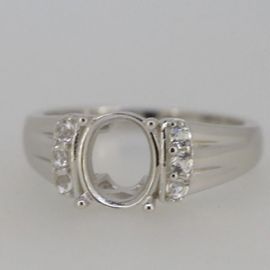 Venta caliente 925 plata esterlina 9x7mm forma ovalada Semi montaje solitario anillo piedra preciosa CZ ajuste componentes de joyería fina para mujer - Product Image 3