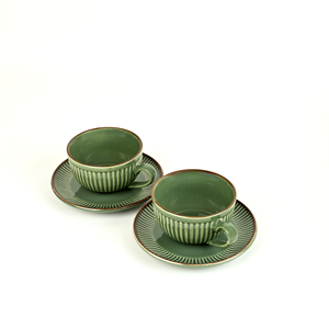 ชุดถ้วยและจานรอง 2 ชิ้น ทำจากเซรามิกเนื้อนิวโบนไชน่า 0% บอนแอช เหมาะสำหรับเป็นของขวัญ - Product Image 3