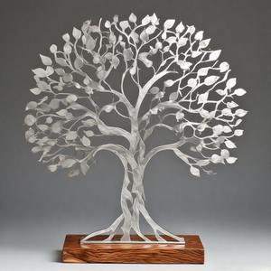 SteelBough AuraBranch EternaBloom escultura de árbol de metal decorativa hecha a mano para el hogar y la Oficina - Product Image 4