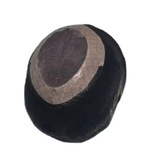 Toupet en cheveux humains Remy indiens de style Yaki Taz Hair BD, trame unique pour système capillaire pour hommes en dentelle - Product Image 5