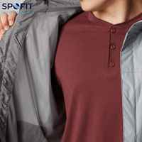 Veste de pluie imperméable, coupe-vent, respirante, légère et à séchage rapide pour homme, avec fermeture éclair intégrale et capuche réglable.