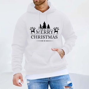 Sudadera con Capucha y Cremallera Blanca Navideña con Estampado Digital para Hombre y Mujer - Sudadera Festiva de Invierno - Product Image 5