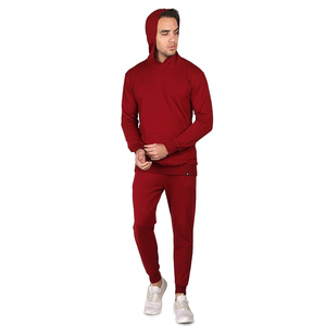 Custom Solid <b>Grey</b> Full Sleeve Pullover Fleece <b>Hoodie</b> and Sweatpants Set for <b>Men</b> Plus Size 100% Cotton Comfortable Printed - Product Image 4