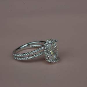 Anillo de diamante cultivado en laboratorio de lujo de 3.50Ct corte ovalado VS1 IGI SGL certificado Oro rosa oro plata compromiso boda joyería proveedor - Product Image 6