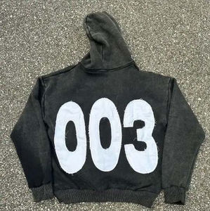 Nouveau survêtement vintage surdimensionné pour homme, lavage à l'acide lourd, broderie usée, survêtement coupé et cousu - Product Image 4