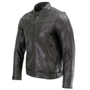 Veste en cuir pour hommes, vestes de motard noires, vêtements d'extérieur vintage en similicuir, veste légère décontractée - Product Image 3