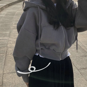 เสื้อฮู้ดดี้ผ้าฟลีซคอตตอนปักลาย 3 มิติ ทรงโอเวอร์ไซส์ ไหล่ตก สำหรับผู้หญิง สไตล์สตรีทแวร์ฤดูหนาว รับสกรีนโลโก้ด้านหน้า - Product Image 2