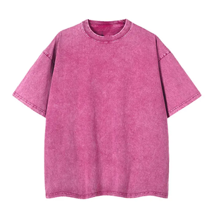 Wholesale MenCustom High Quality 100% Cotton Oversize Blank Vintage <b>Acid</b> Wash <b>Drop</b> Shoulder T -Shirt for Men with Custom logo - Product Image 1