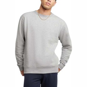 Sweat-shirt à col rond d'hiver personnalisé, couleur gris uni, polyester/coton, sweat-shirt à col rond en polaire brodé numérique en vrac - Product Image 6