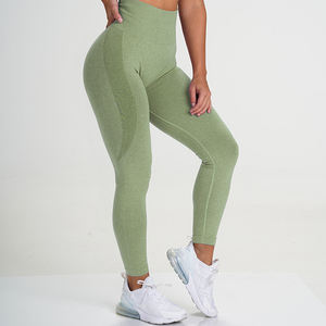 Legging de gimnasio de algodón 100% sin costuras para mujer, estilo informal transpirable de cintura media, disponible a precio mayorista - Product Image 4