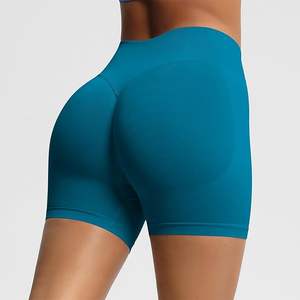 Women's High Waist Seamless Sports Shorts Breathable <b>Tight</b> Scrunch Shorts Yoga Fitness Elastic Waist Spandex Nylon Shorts - Product Image 2