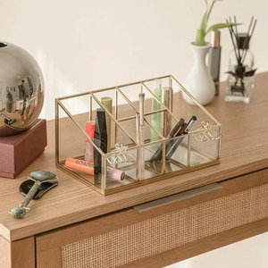 Utilisation directe d'organisateur de verre en laiton d'approvisionnement d'usine pour la papeterie de maquillage disponible au prix d'exportation de l'Inde - Product Image 2