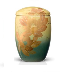Urna de metal de alta calidad con diseño personalizado y patrón de flores multicolor, suministros funerarios impresos en esmalte para humanos y Mascotas - Product Image 2