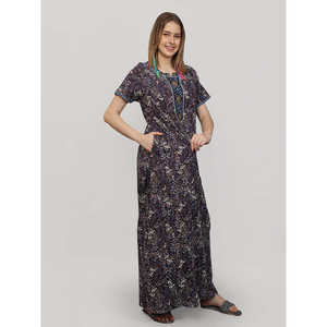 Robe de nuit longue Evolve pour femme en viscose Liva ultra douce et confortable, boutonnée, avec poche, idéale pour la maison - Product Image 2