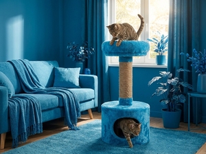 Casa para Gatos Fiona Azure Nest con Comodidad Suprema, Piel Sintética Ecológica y Cartón Resistente - Product Image 5
