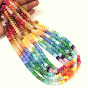 Beautiful Mix color Quartz smooth rondelle <b>Beads</b> 20" strand, beautiful 7-9mm rainbow disco color Quartz <b>Stone</b> <b>beads</b> , colorful - Product Image 5