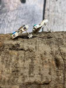 Pendientes de gota hechos a mano de pavo real Dahlia Druzy en plata de ley chapada en rodio elegante joyería regalo para fiesta de boda Unisex - Product Image 3