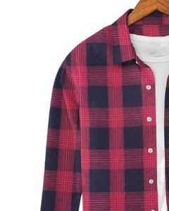 Chemise en flanelle à carreaux rouge et noir pour homme, fabriquée sur mesure, boutonnée, manches longues, décontractée, chemise d'hiver à carreaux, tissu doux et chaud - Product Image 3