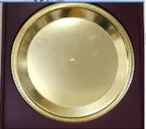 Assiette de Restaurant en laiton pur au Design moderne, assiette ronde blanche en porcelaine, assiettes de chargeur en gros pour - Product Image 1