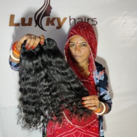 Machine Double Trame Donateur Unique Cheveux Humains Indiens Cuticule Aligné Brut Ondulé En Gros Faisceau Ondulé Styles De Vague D'eau Extensions Vierges