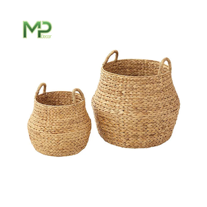 Panier de rangement en jacinthe d'eau naturelle tissée à la main avec logo personnalisé panier à linge en gros pour la décoration de la maison - Product Image 1