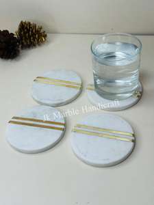 Sous-verre en laiton marbré de qualité en gros Meilleur prix Maison Cuisine Pierre Artisanat Technique peinte de qualité pour le thé et le café - Product Image 2