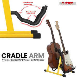 Support de guitare double à 5 cœurs en forme de A avec bras en mousse pour guitares acoustiques, électriques, basses, ukulélés et banjos - Product Image 5