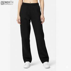 Ropa deportiva para mujer con logotipo personalizado, pantalones de chándal rectos de pierna ancha con cordón para correr, deportivos, informales, holgados, finos, de lana - Product Image 1
