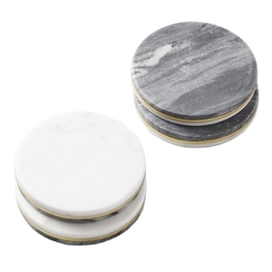 Posavasos de cielo Nuevo estilo posavasos de cerámica en blanco regalo Posavasos de mármol personalizado piedra y incrustaciones de metal en Star Crafts India - Product Image 1