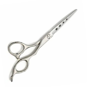 Ciseaux de Salon de coiffure pour la coupe de cheveux outil de beauté haut ciseaux de cheveux en acier inoxydable allemand finition sable poignée fantaisie lame droite - Product Image 2