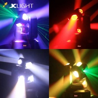Projecteur de scène à tête mobile LED laser à double faisceau stroboscopique avec contrôle RGB DMX512/activation sonore, indice de protection IP33, idéal pour les soirées en boîte de nuit et bars