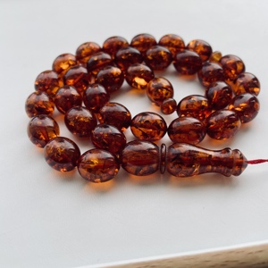 Perles de prière islamiques en ambre cognac doré, chapelet religieux en ambre, cadeau religieux - Product Image 4