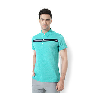Logotipo personalizado al por mayor de alta calidad polos para los hombres de secado rápido delgada altura elasticidad Color sólido Golf hombres camisa - Product Image 6
