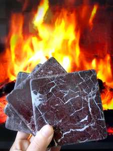 Juego de 4 Posavasos de Mármol Rojo Rubí de Piedra Natural, Regalo de San Valentín o Aniversario para Ella o Él, con Base de Corcho - Product Image 4