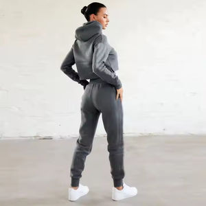 Sweats à capuche pour femmes avec logo personnalisé coupé et cousu à glissière sur le devant pour l'hiver-Prix compétitif Marque privée Prix bon marché - Product Image 3