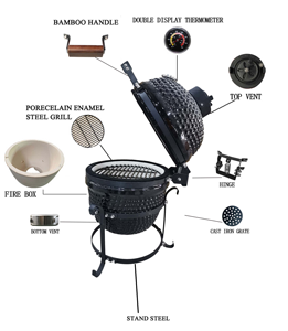 Kimstone Vendedor Caliente 13 Pulgadas Kamado Bbq Grill <span class=keywords><strong>Carbon</strong></span> <span class=keywords><strong>De</strong></span> Asadores Parrilla <span class=keywords><strong>De</strong></span> Mesa Barbacoa <span class=keywords><strong>De</strong></span> Carbón Para Cocinar Al Aire Libre - Product Image 4