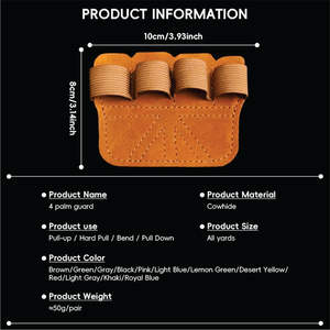 Pull <b>Hand</b> <b>Grips</b> for 4 Finger Leather Palm Protector Anti Slip Gymnastic <b>Grips</b> Barbell Kettlebell Training Comfortable - Product Image 6