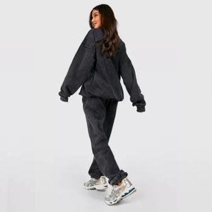 Venta al por mayor personalizado francés Terry ácido 2 piezas conjunto Vintage algodón sudor traje unisex ácido lavado chándal con su diseño gráfico - Product Image 4