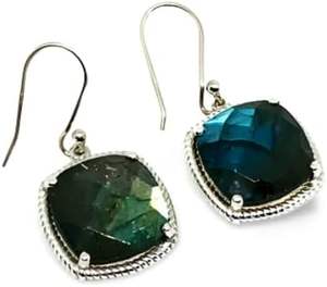 Pendientes de Plata de Ley 925 con Labradorita Azul Fuego Natural, Joyería Hecha a Mano para Aniversario o Boda - Product Image 2