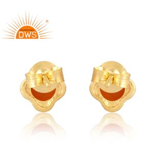 Última venta plata esterlina 925 18K chapado en oro Natural cornalina piedra preciosa pendiente Demi joyería fina para mujer regalo para ella - Product Image 2