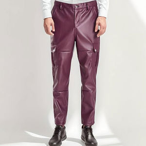 Pantalons en cuir véritable pour hommes avec personnalisation complète en cuir d'agneau et en cuir PU Pantalons longs - Product Image 4