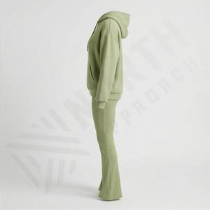 Survêtements streetwear 2025 pour femmes, respirants, sweat-shirt à capuche personnalisé, pantalon évasé, ensemble deux pièces, vêtements pour femmes - Product Image 3