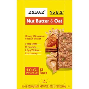 Barres protéinées RXBAR au beurre de noix et aux protéines d'avoine, collations protéinées, barres de collation, beurre de cacahuète au miel et à la cannelle, boîte de 23,2 oz (12 unités) - Product Image 5