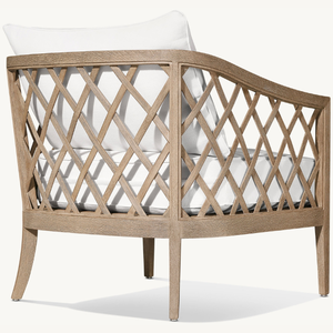 Sofá individual de madera de teca de estilo moderno para uso en exteriores, duradero y con asiento suave. - Product Image 2