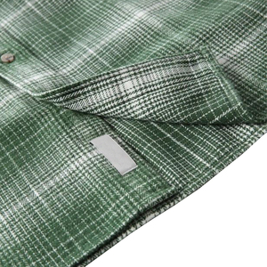 Chemise à carreaux décontractée classique avec manches longues épaisses col rabattu en pur coton printemps et automne coton brossé à longues fibres - Product Image 4