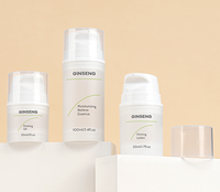 Flacon de sérum et lotion sans air en PP givré de luxe avec logo personnalisé, 30 ml, 50 ml, 100 ml, avec fermeture à clipser