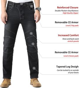 Unisex Motorcycle & Auto Racing Pants with CE Armored Knee and <b>Hip</b> <b>Pads</b> % Cotton Anti-UV Breathable - Product Image 2